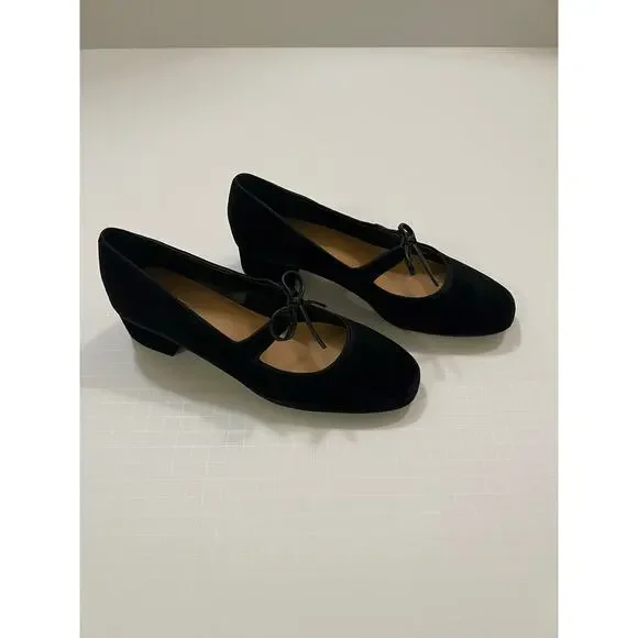 J. Crew Velvet Bow Tie–Heeled Mary Janes - Picture 6 of 8